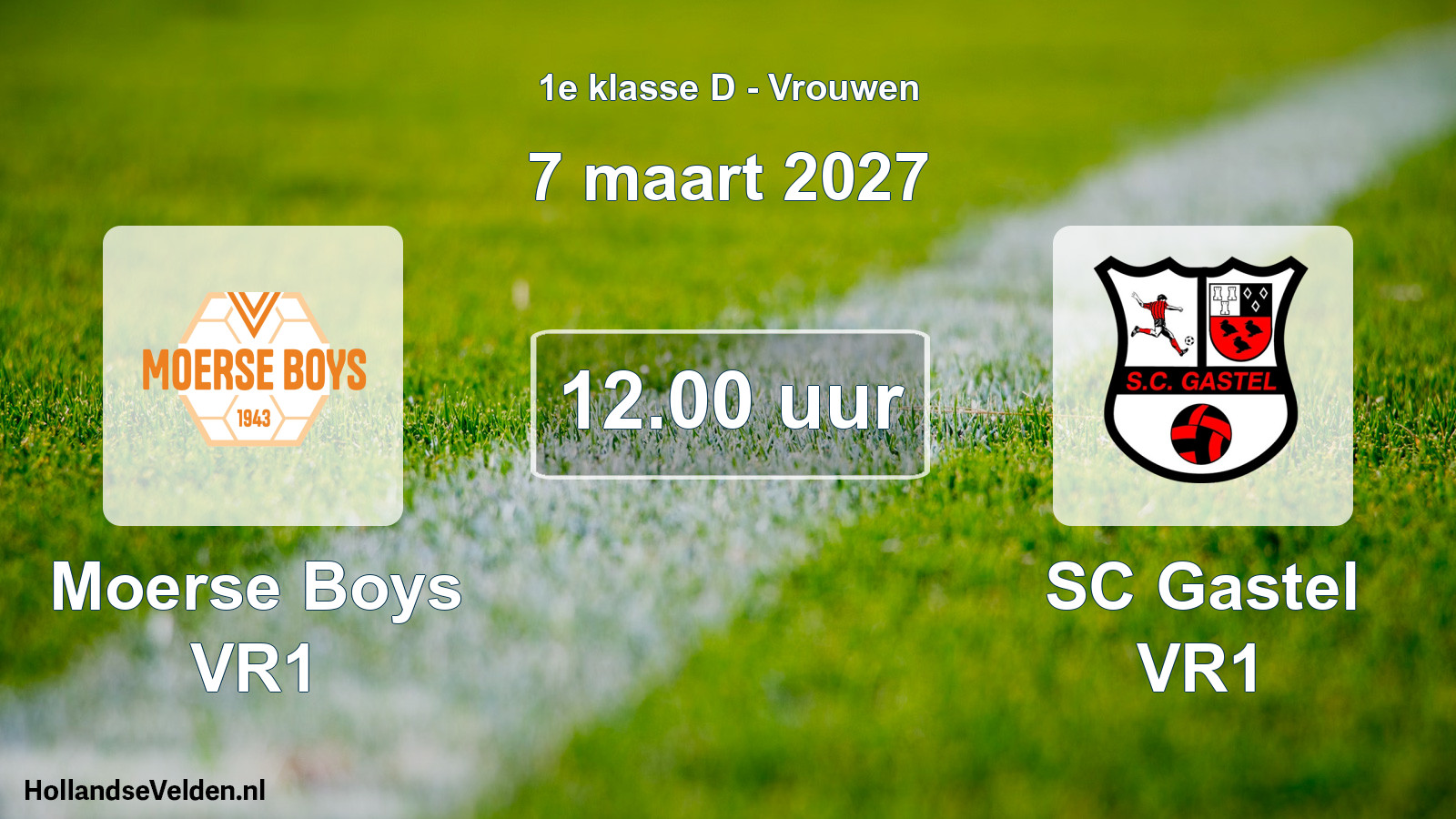 Scheduled Match: Moerse Boys VR1 - SC Gastel VR1 (7 March 2027)