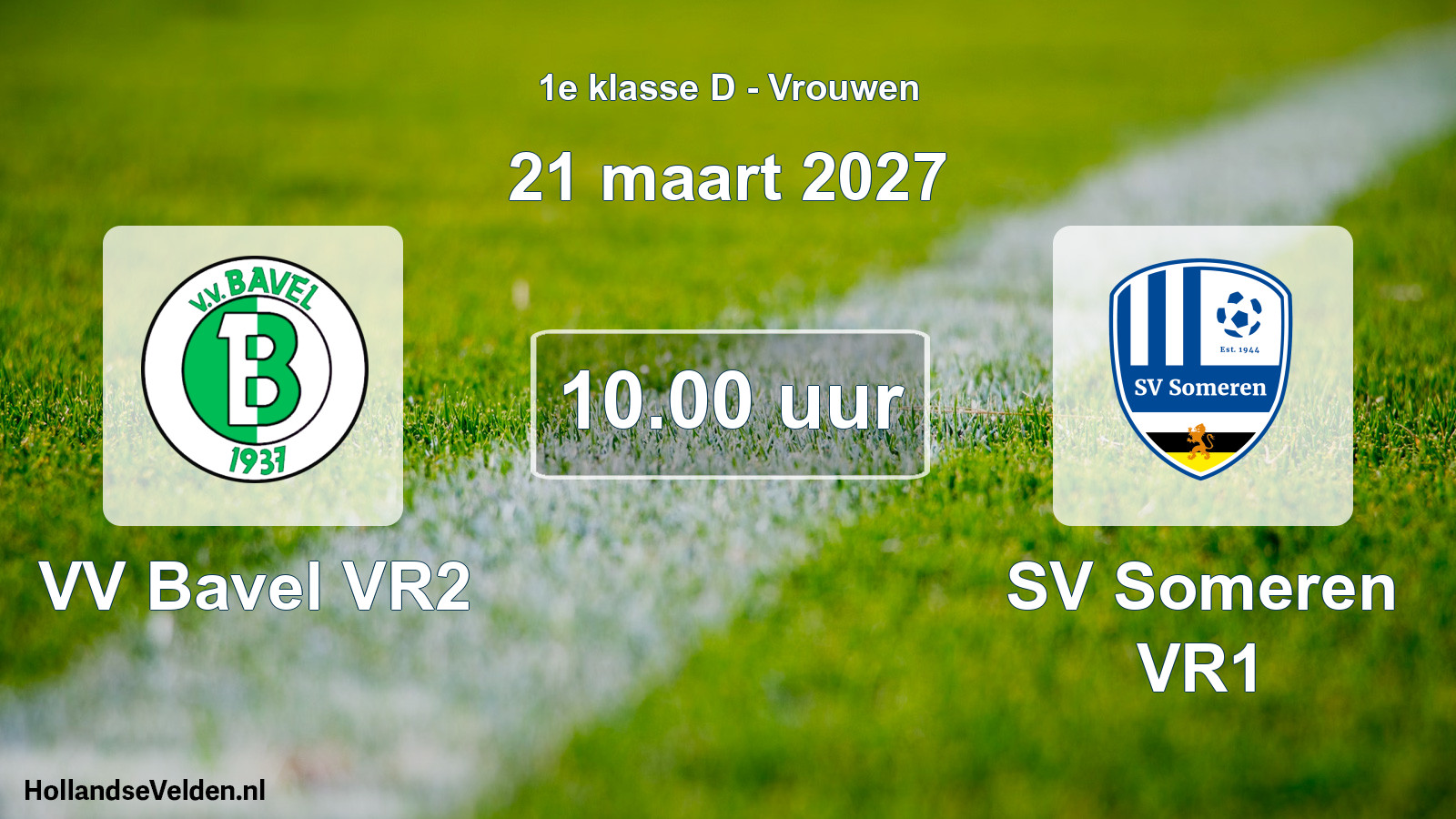 Geplande wedstrijd: VV Bavel VR2 - SV Someren VR1 (21 maart 2027)