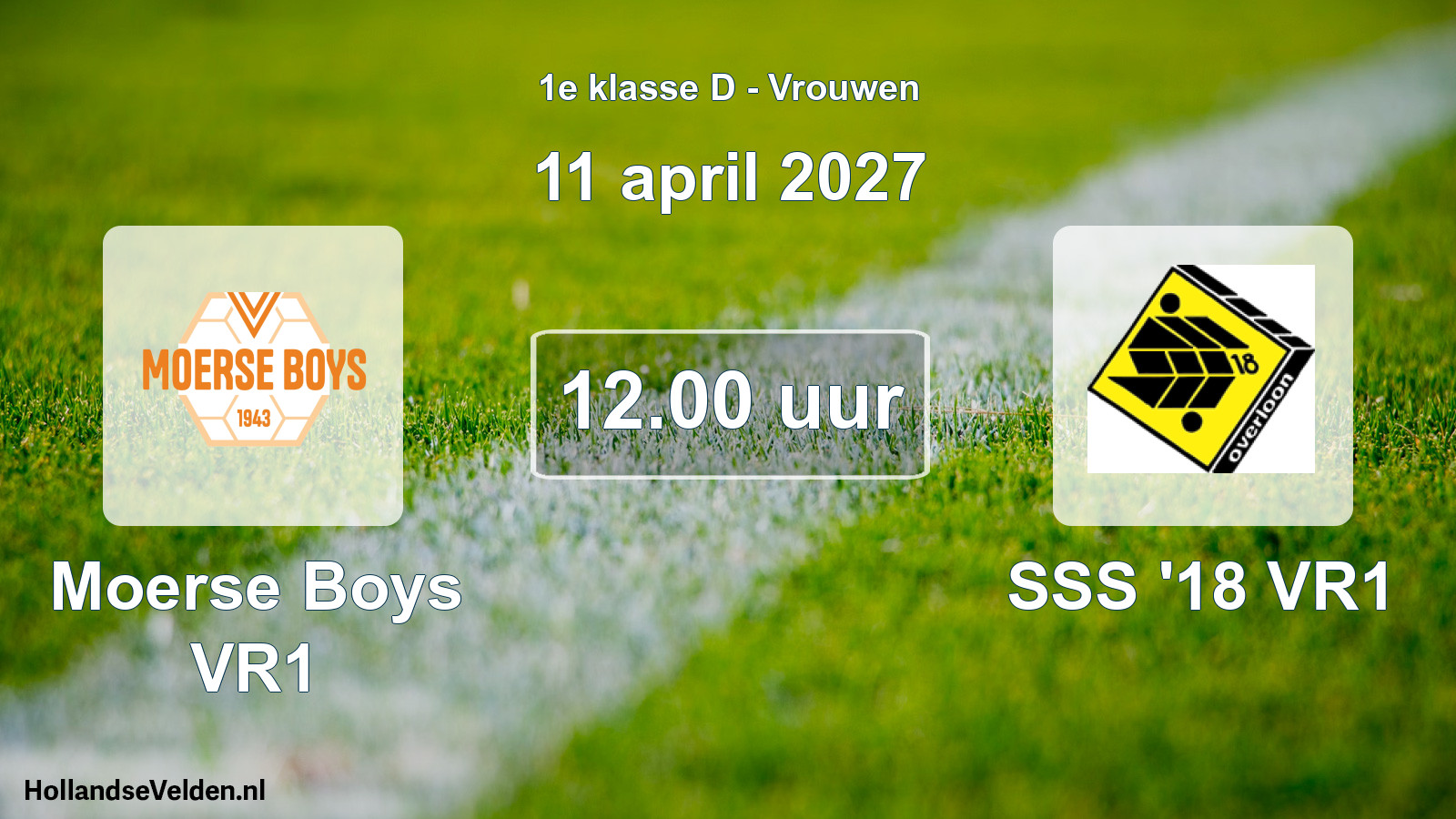 Geplande wedstrijd: Moerse Boys VR1 - SSS '18 VR1 (11 april 2027)