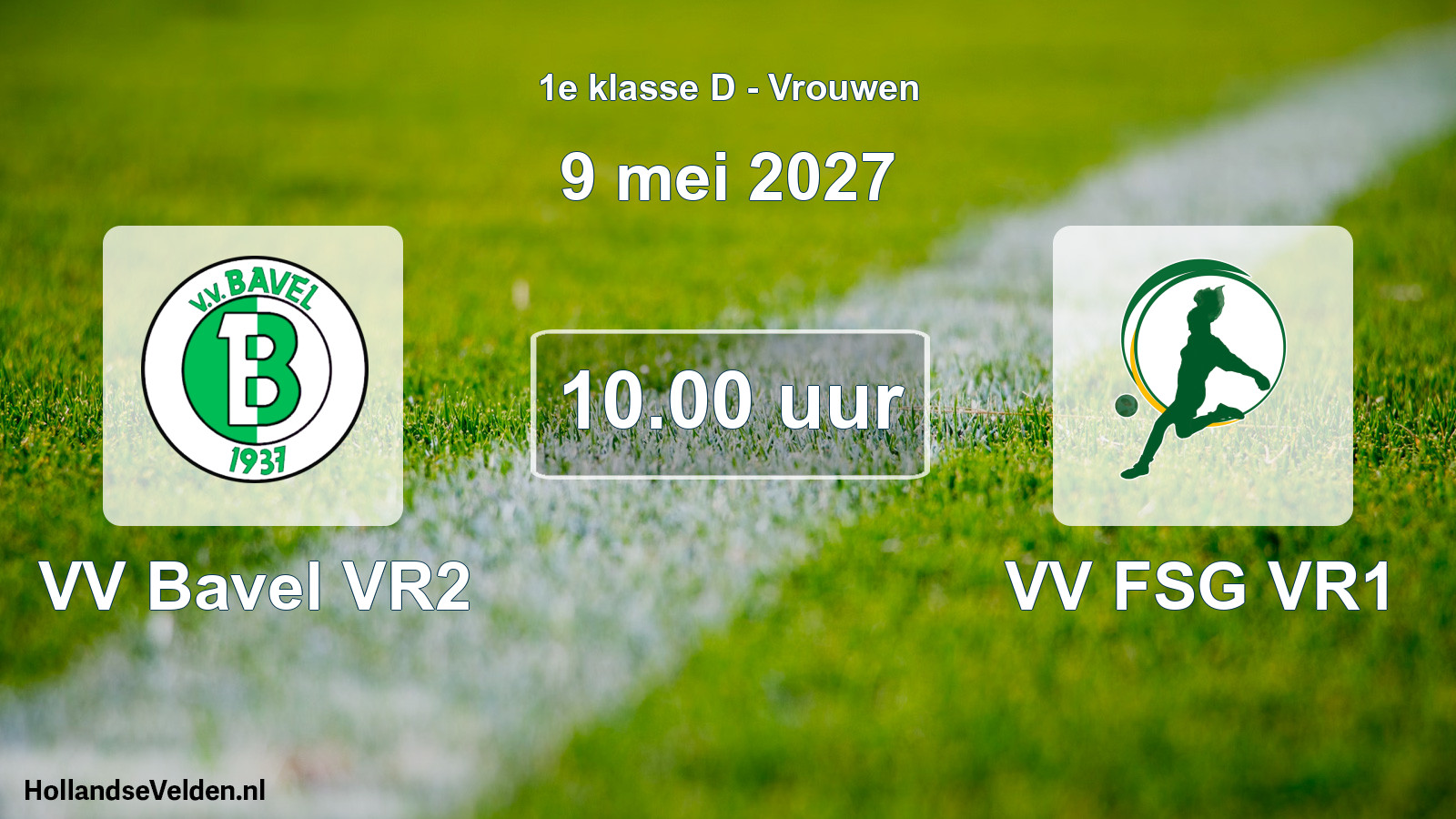 Geplande wedstrijd: VV Bavel VR2 - VV FSG VR1 (9 mei 2027)