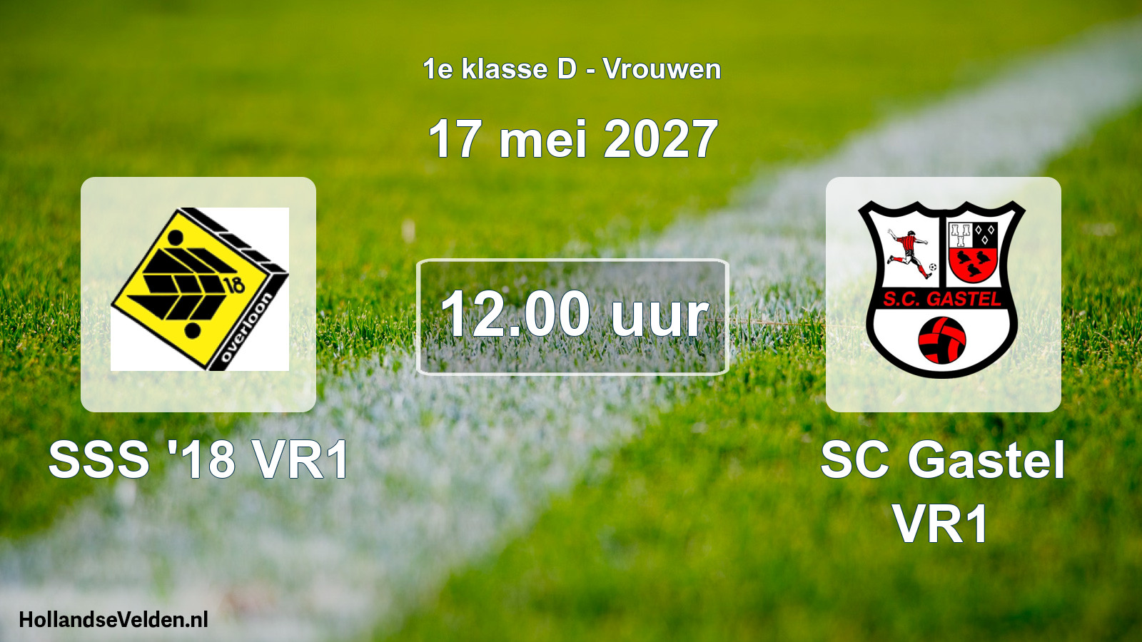Geplande wedstrijd: SSS '18 VR1 - SC Gastel VR1 (17 mei 2027)