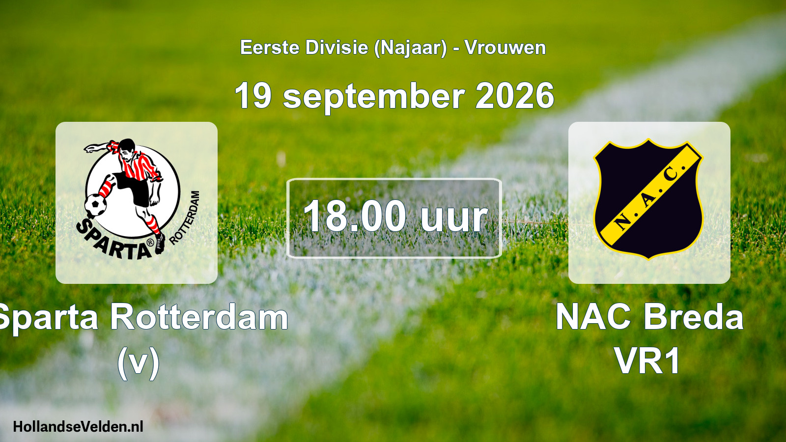 Geplande wedstrijd: Sparta Rotterdam (v) - NAC Breda VR1 (19 september 2026)