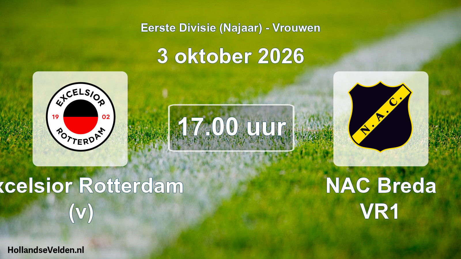 Geplande wedstrijd: Excelsior Rotterdam (v) - NAC Breda VR1 (3 oktober 2026)