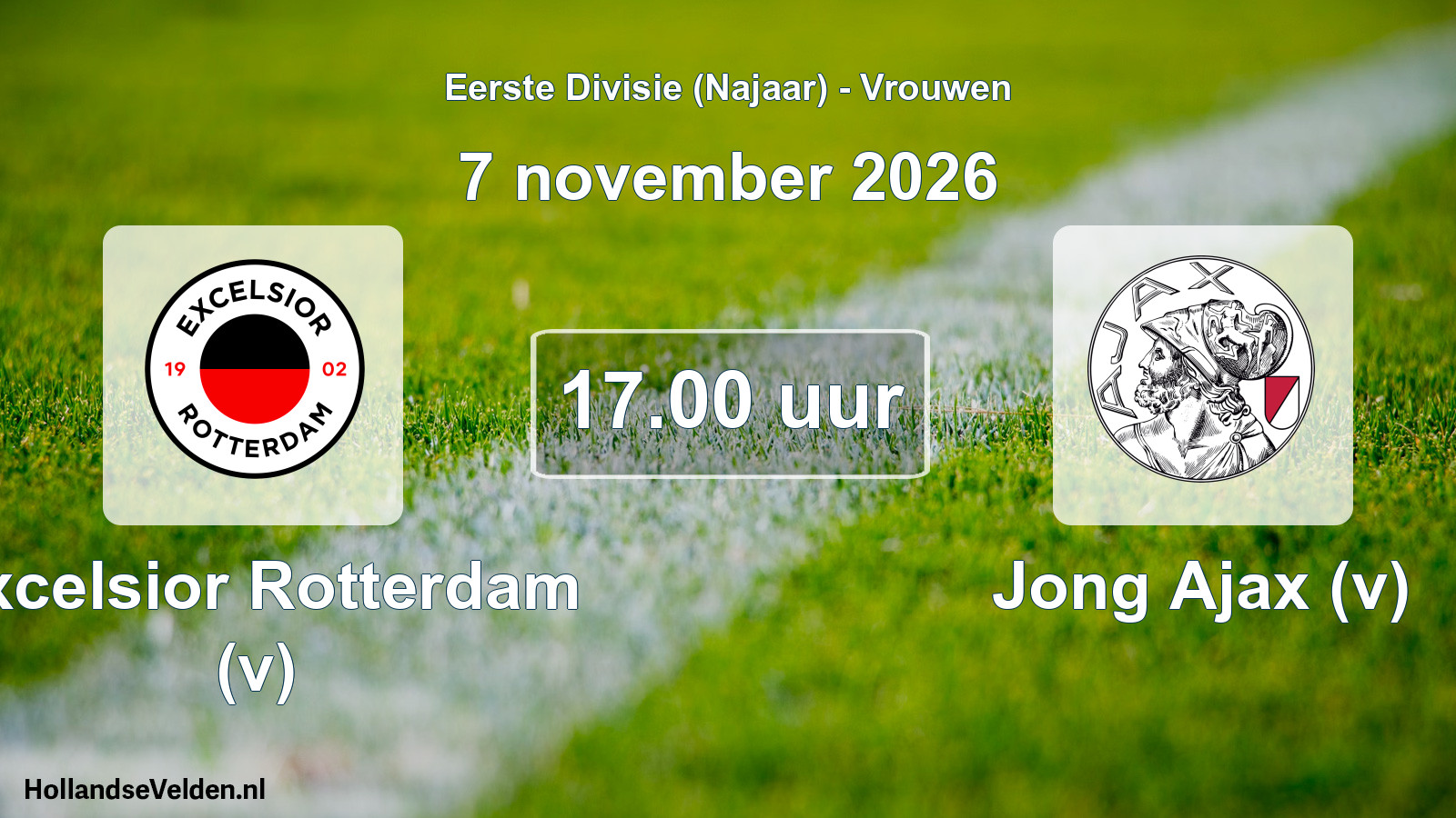 Geplande wedstrijd: Excelsior Rotterdam (v) - Jong Ajax (v) (7 november 2026)