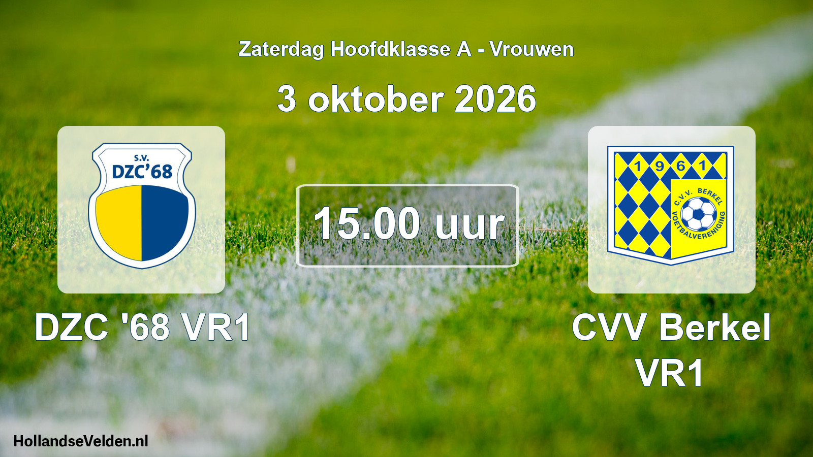 Geplande wedstrijd: DZC '68 VR1 - CVV Berkel VR1 (3 oktober 2026)