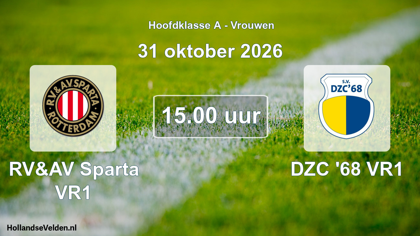 Geplande wedstrijd: RV&AV Sparta VR1 - DZC '68 VR1 (31 oktober 2026)