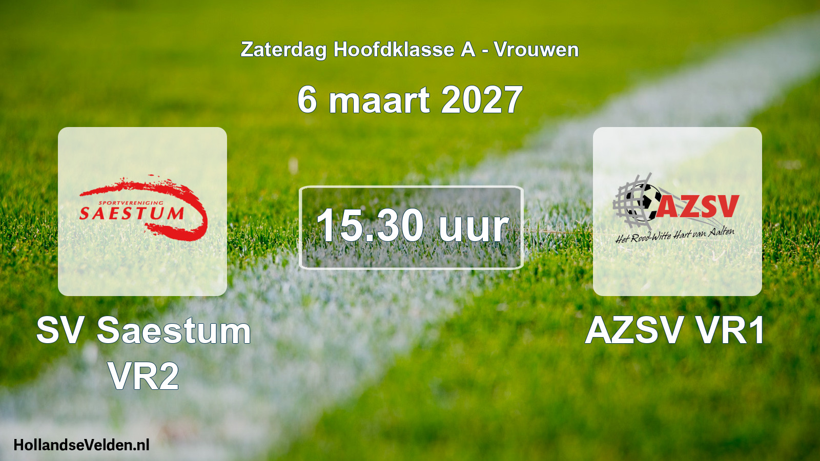 Geplande wedstrijd: SV Saestum VR2 - AZSV VR1 (6 maart 2027)