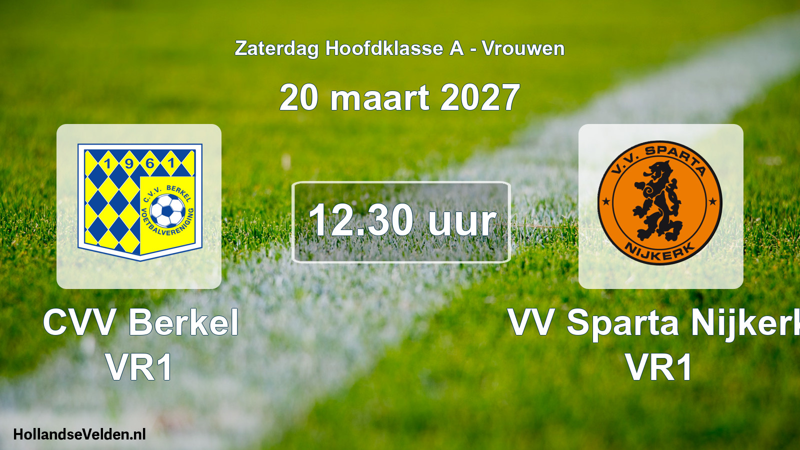 Geplande wedstrijd: CVV Berkel VR1 - VV Sparta Nijkerk VR1 (20 maart 2027)