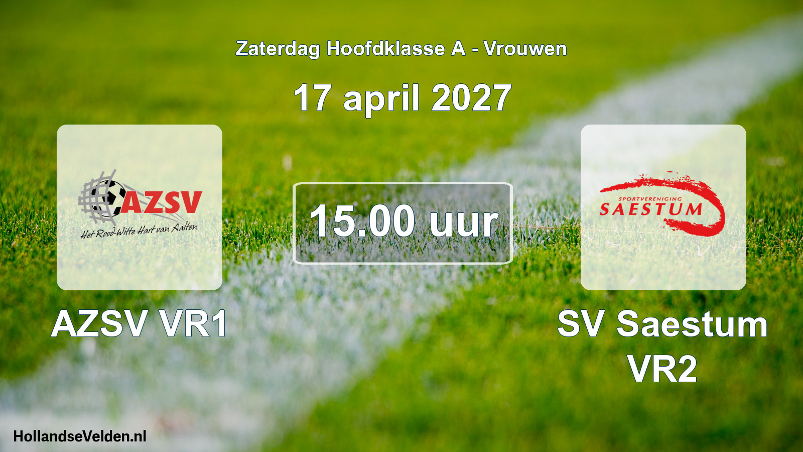 Geplande wedstrijd: AZSV VR1 - SV Saestum VR2 (17 april 2027)