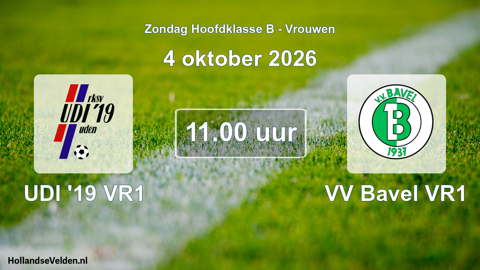 Geplande wedstrijd: UDI '19 VR1 - VV Bavel VR1 (4 oktober 2026)