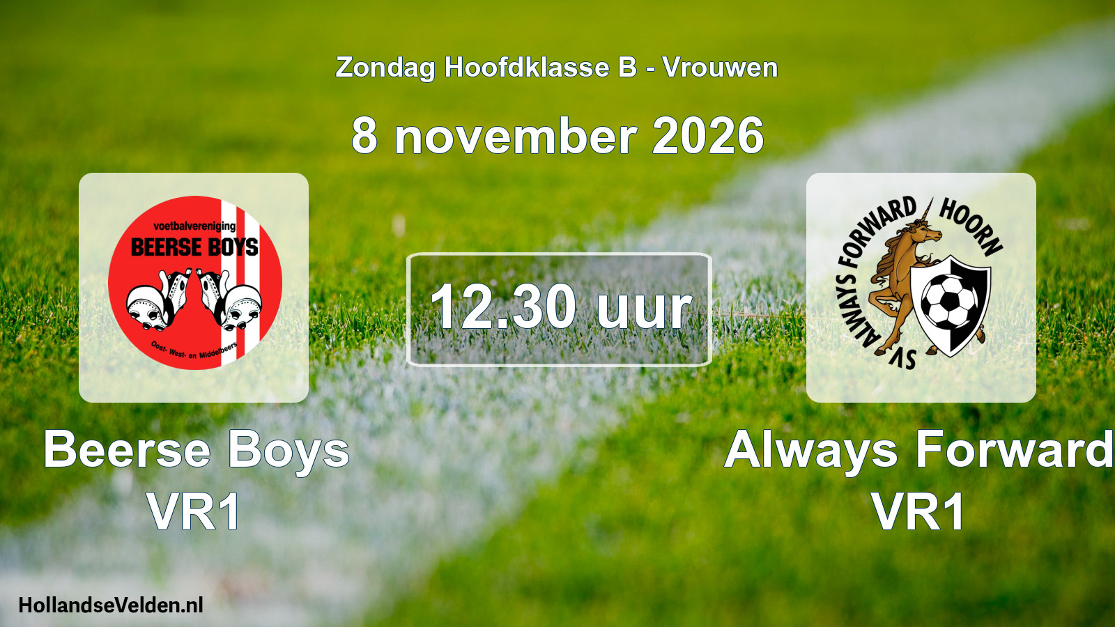 Geplande wedstrijd: Beerse Boys VR1 - Always Forward VR1 (8 november 2026)