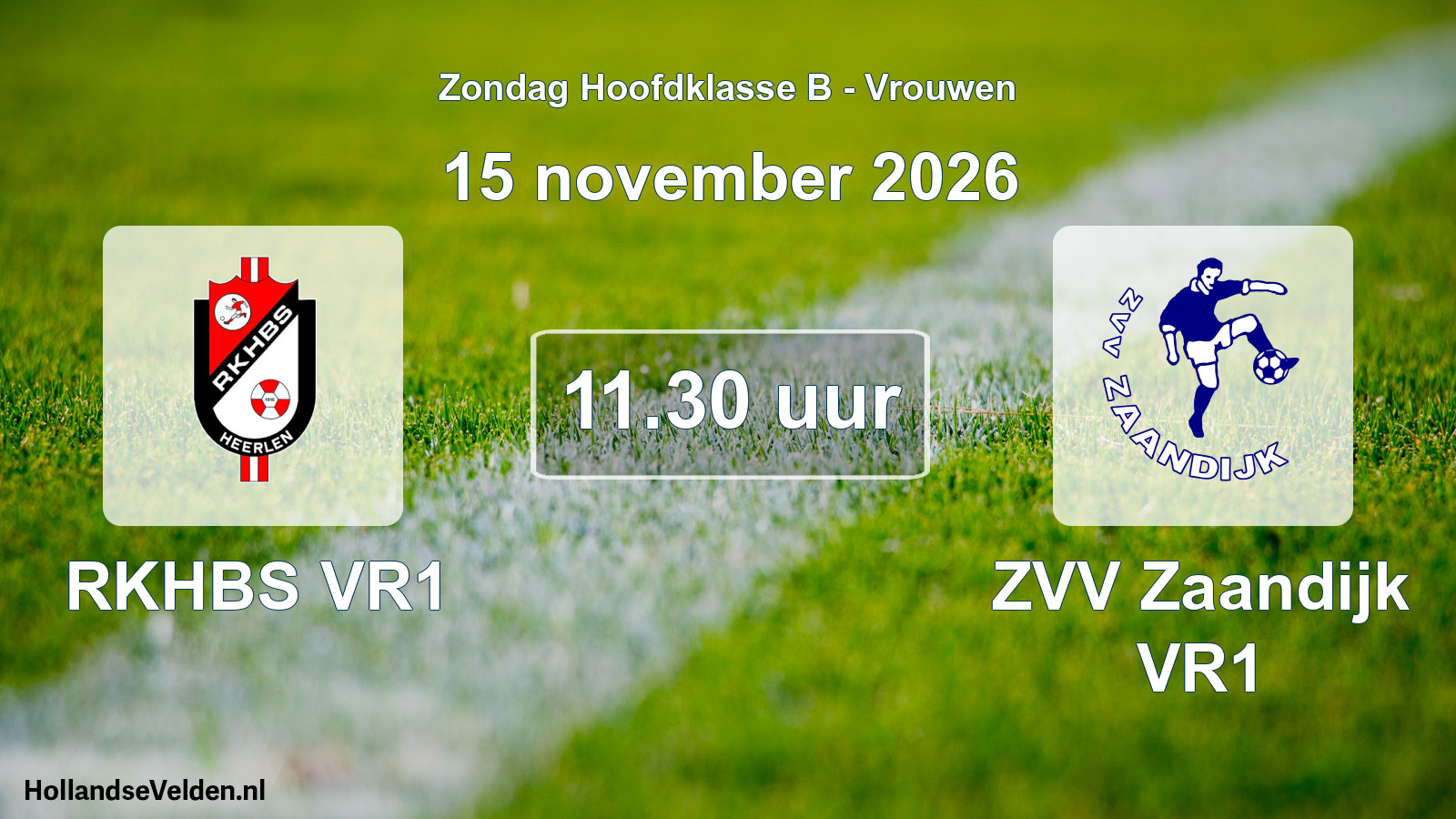 Geplande wedstrijd: RKHBS VR1 - ZVV Zaandijk VR1 (15 november 2026)