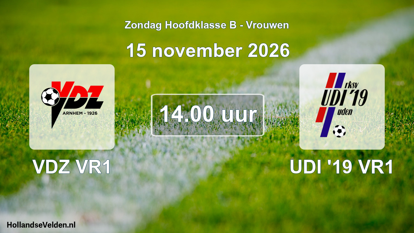 Geplande wedstrijd: VDZ VR1 - UDI '19 VR1 (15 november 2026)