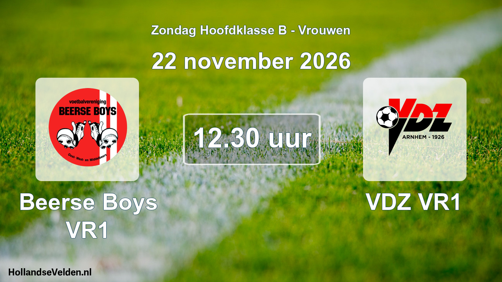 Geplande wedstrijd: Beerse Boys VR1 - VDZ VR1 (22 november 2026)