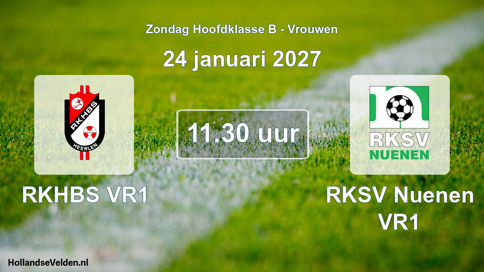 Geplande wedstrijd: RKHBS VR1 - RKSV Nuenen VR1 (24 januari 2027)