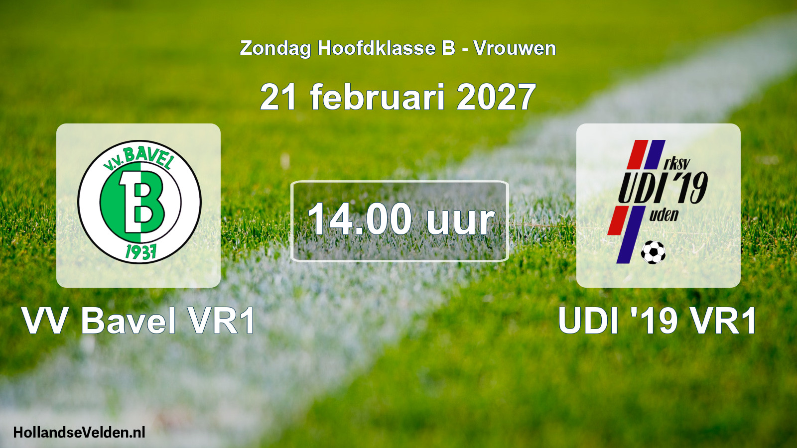 Geplande wedstrijd: VV Bavel VR1 - UDI '19 VR1 (21 februari 2027)