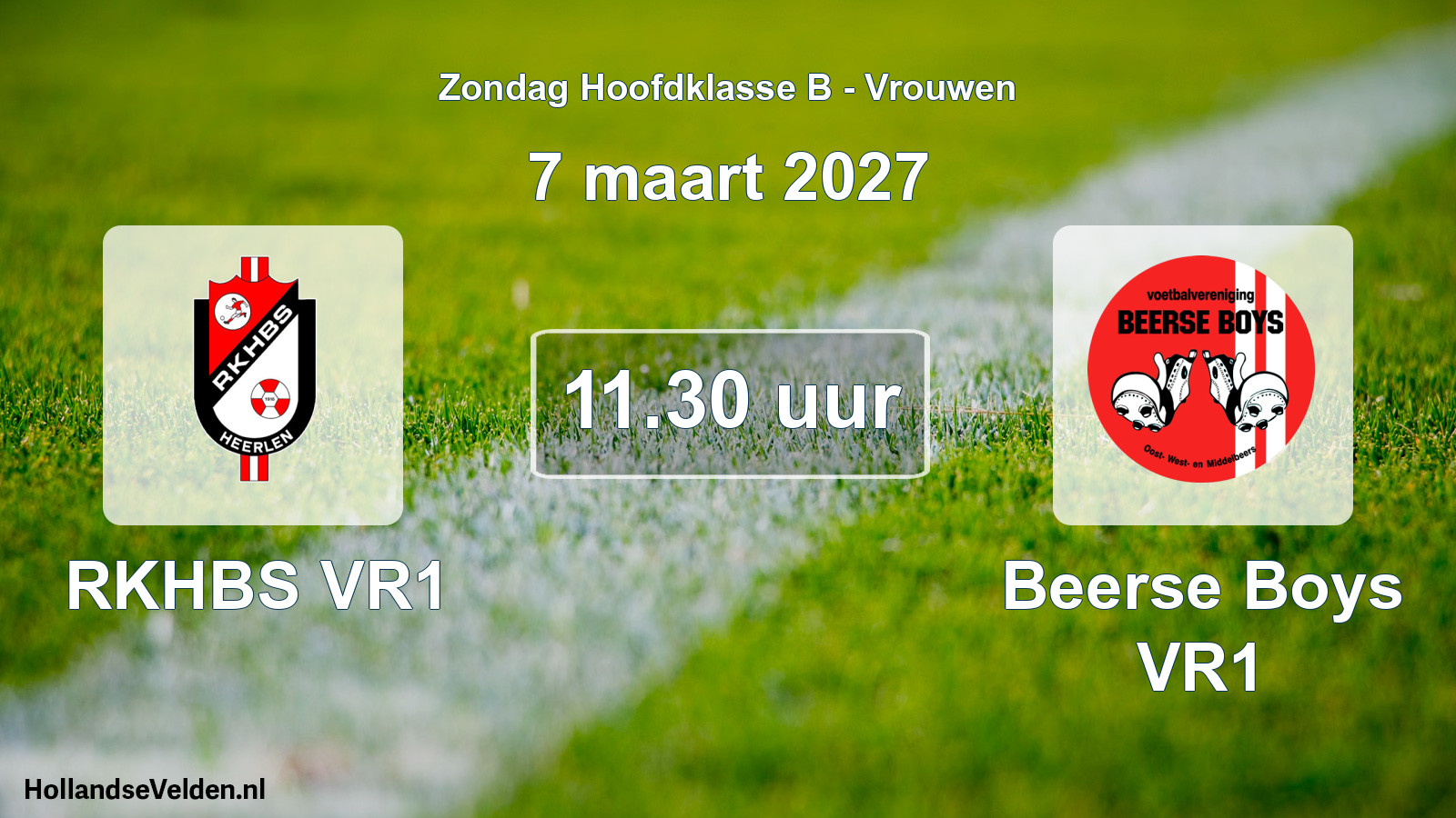 Geplande wedstrijd: RKHBS VR1 - Beerse Boys VR1 (7 maart 2027)