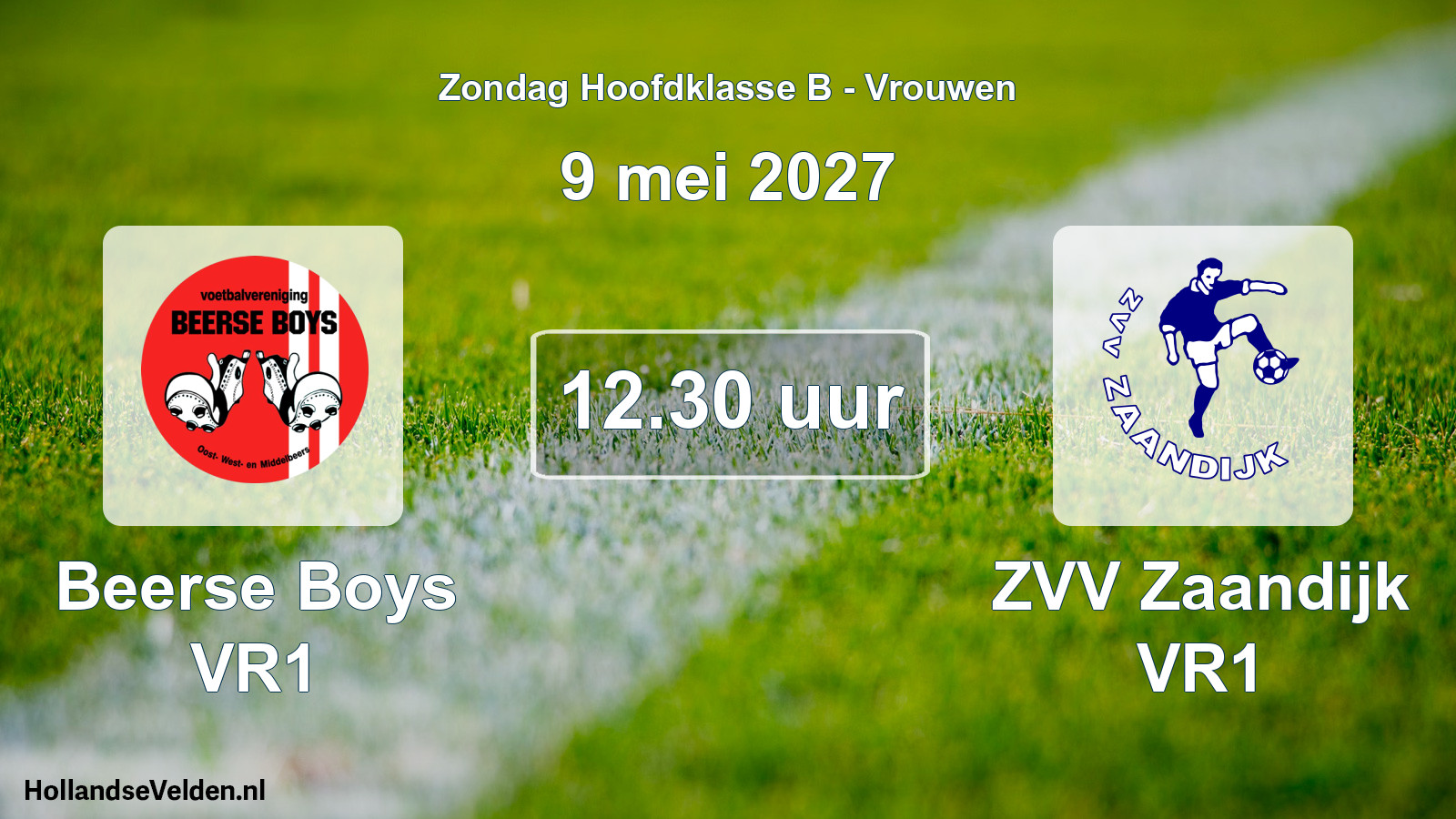 Geplande wedstrijd: Beerse Boys VR1 - ZVV Zaandijk VR1 (9 mei 2027)
