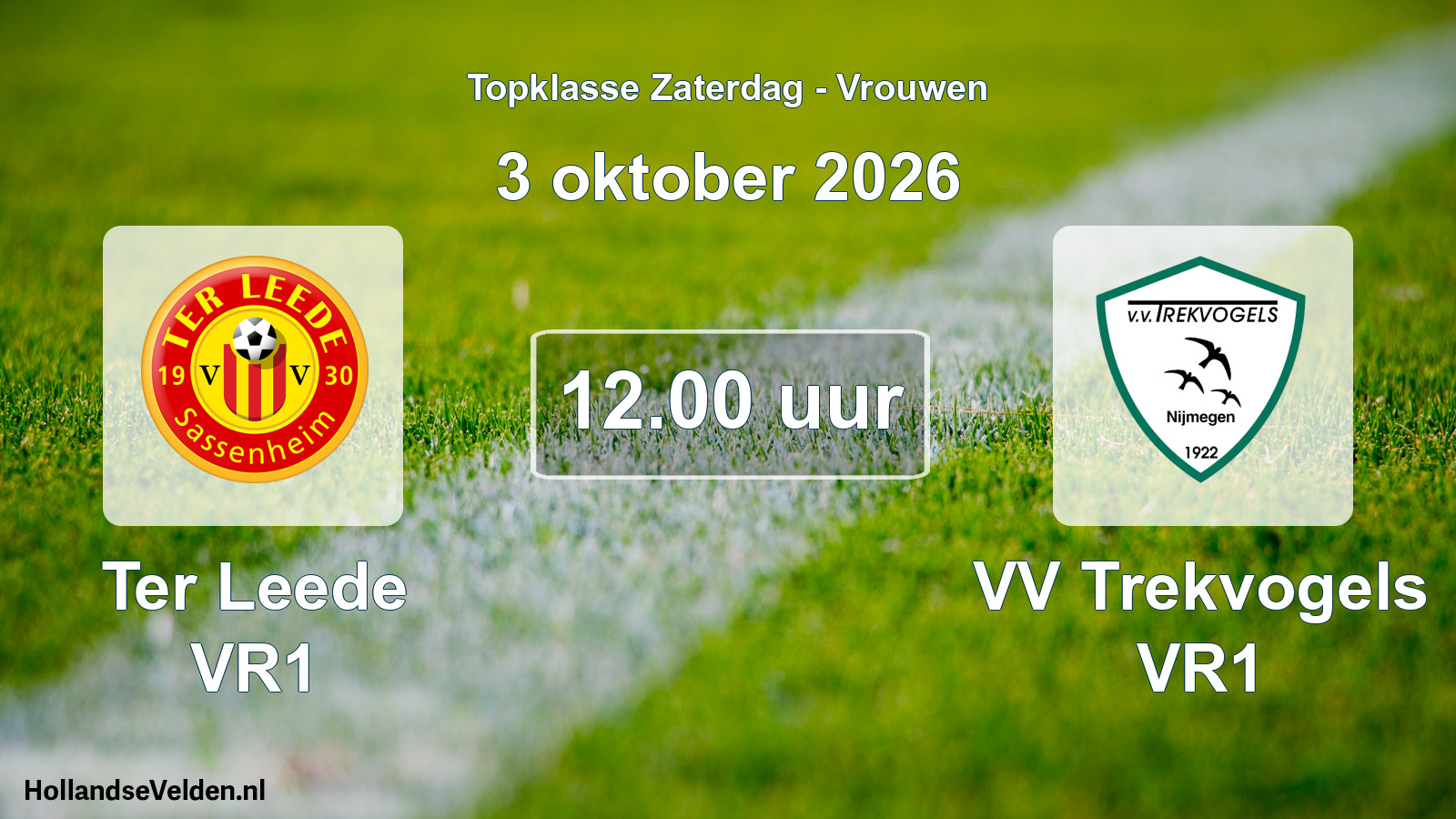 Geplande wedstrijd: Ter Leede VR1 - VV Trekvogels VR1 (3 oktober 2026)