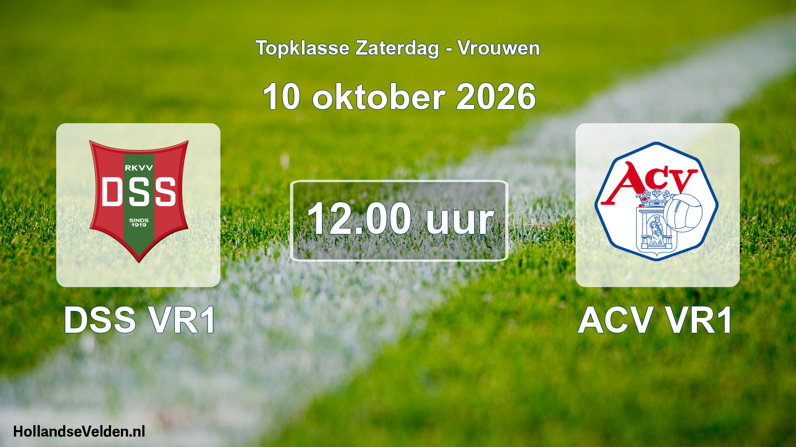 Geplande wedstrijd: DSS VR1 - ACV VR1 (10 oktober 2026)