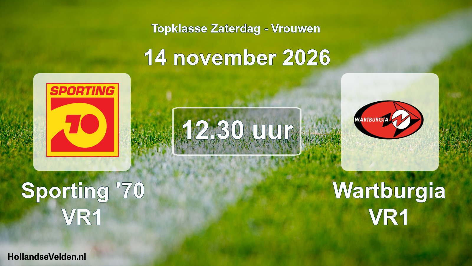 Geplande wedstrijd: Sporting '70 VR1 - Wartburgia VR1 (14 november 2026)