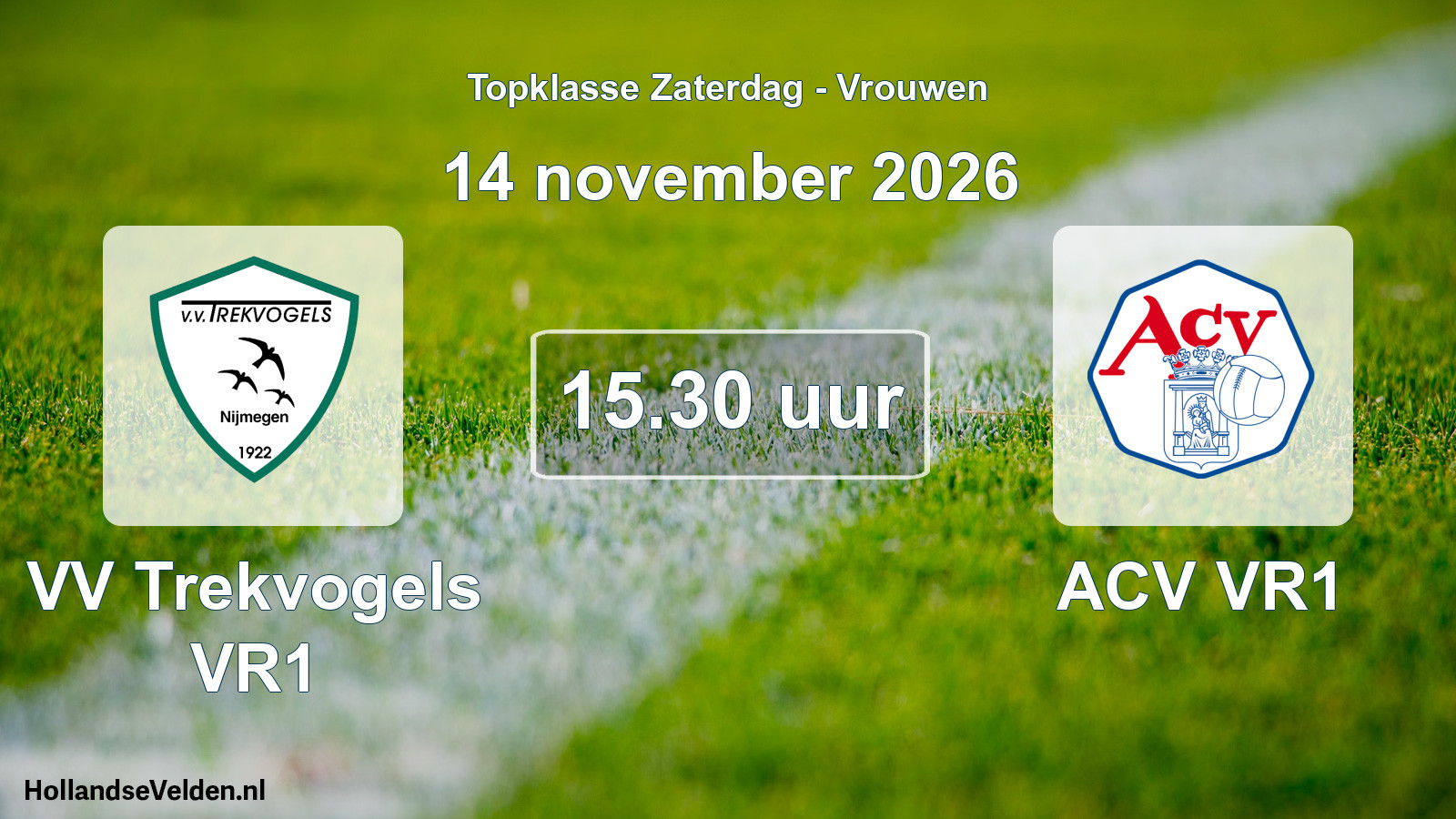 Geplande wedstrijd: VV Trekvogels VR1 - ACV VR1 (14 november 2026)