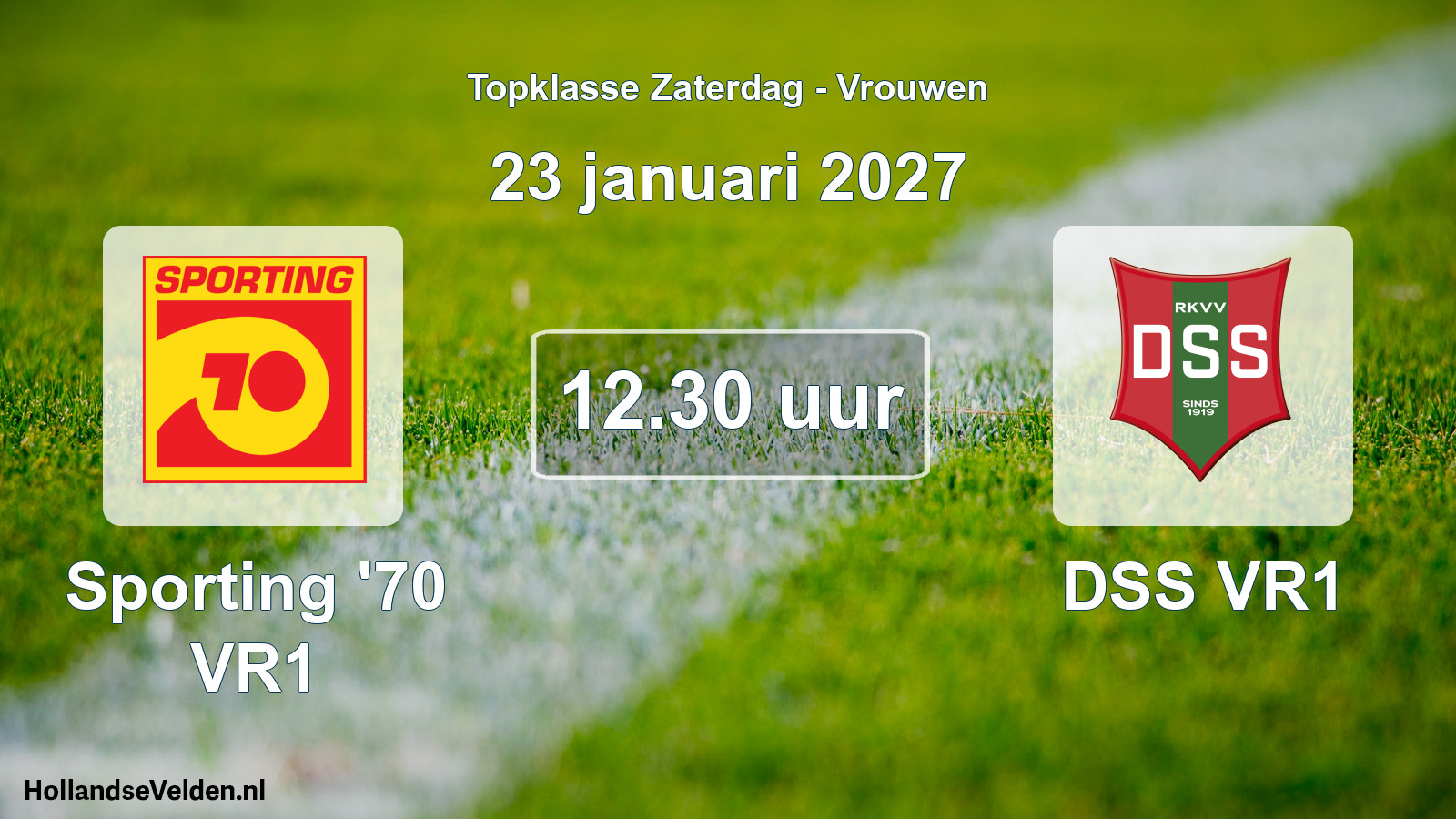 Geplande wedstrijd: Sporting '70 VR1 - DSS VR1 (23 januari 2027)