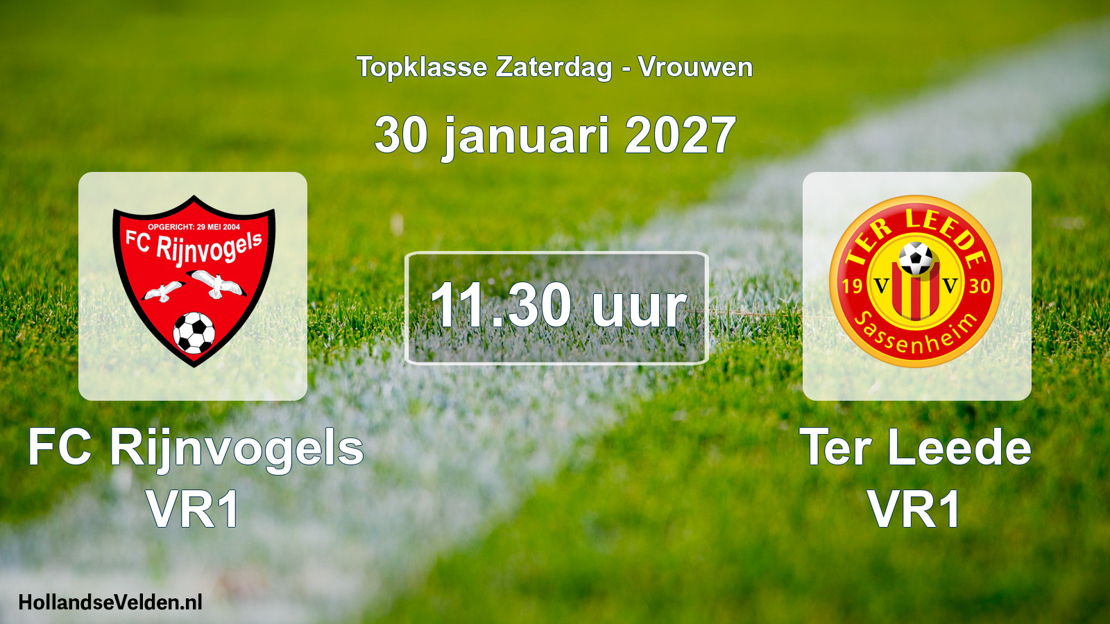 Geplande wedstrijd: FC Rijnvogels VR1 - Ter Leede VR1 (30 januari 2027)