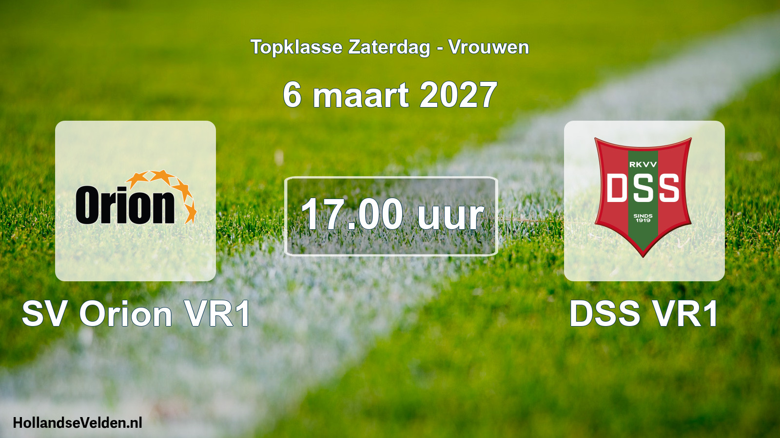 Geplande wedstrijd: SV Orion VR1 - DSS VR1 (6 maart 2027)