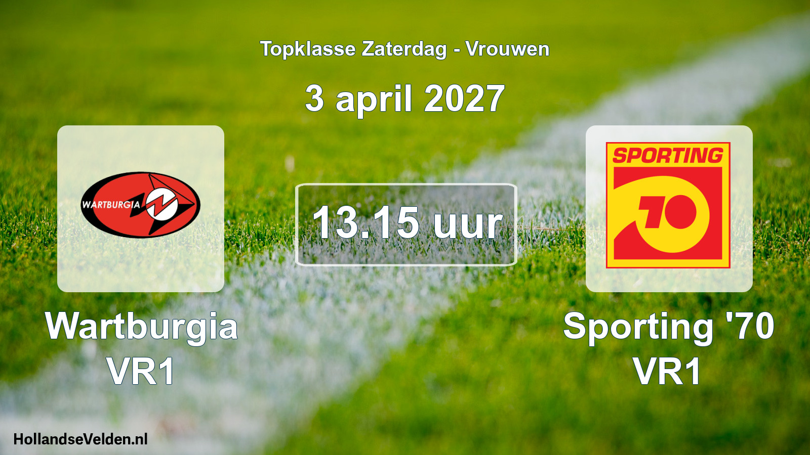 Geplande wedstrijd: Wartburgia VR1 - Sporting '70 VR1 (3 april 2027)