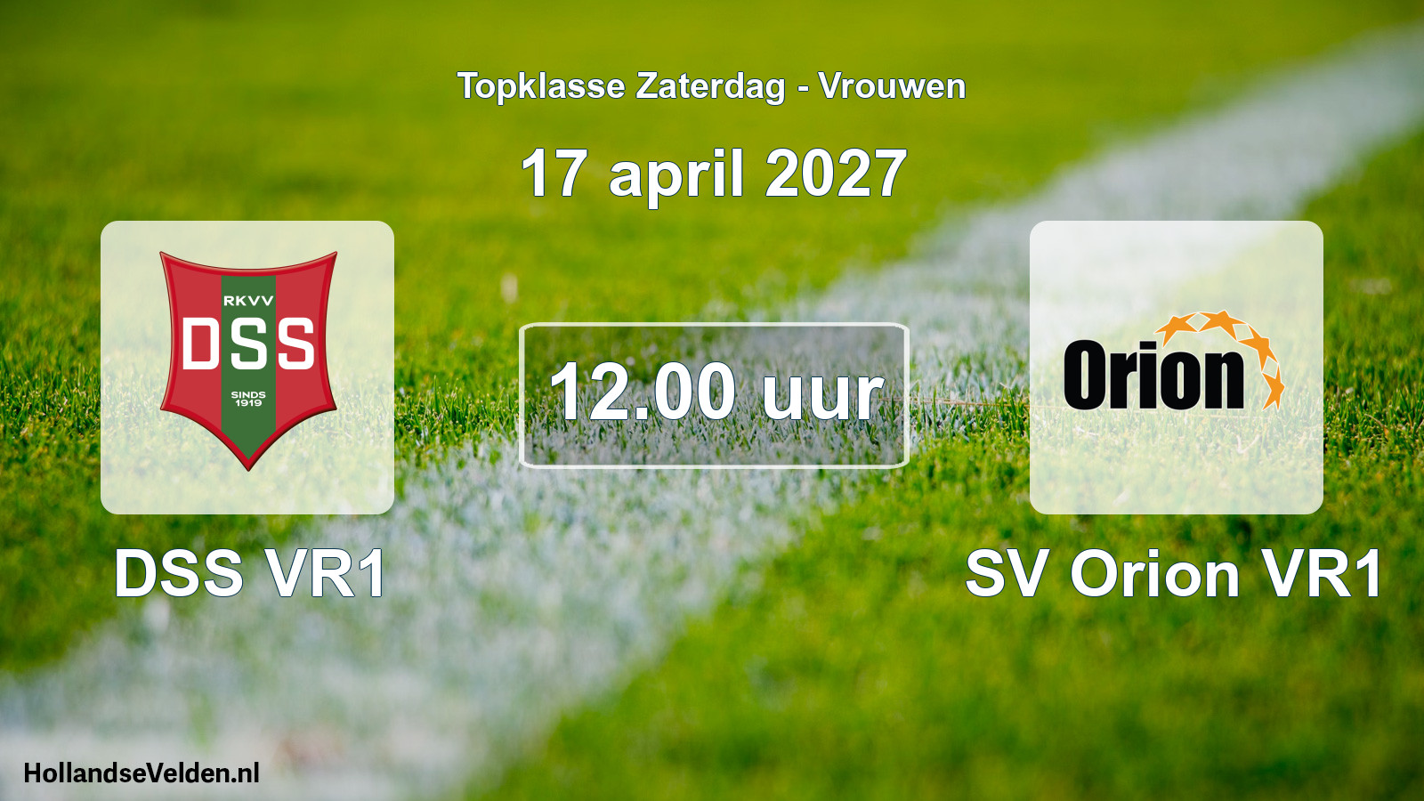 Geplande wedstrijd: DSS VR1 - SV Orion VR1 (17 april 2027)
