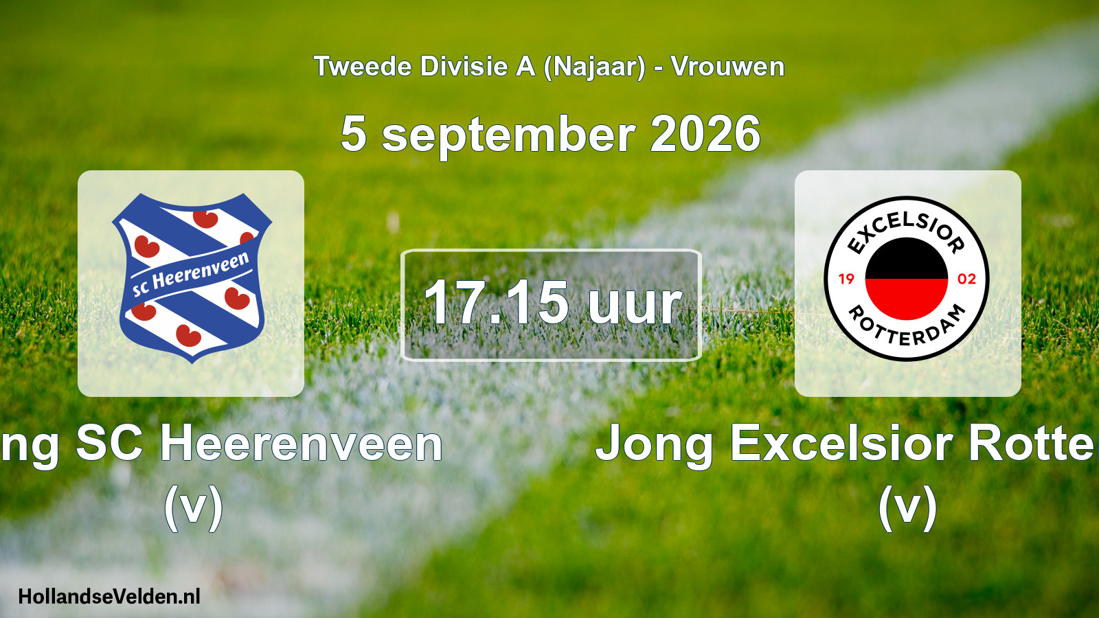 Geplande wedstrijd: Jong SC Heerenveen (v) - Jong Excelsior Rotterdam (v) (5 september 2026)