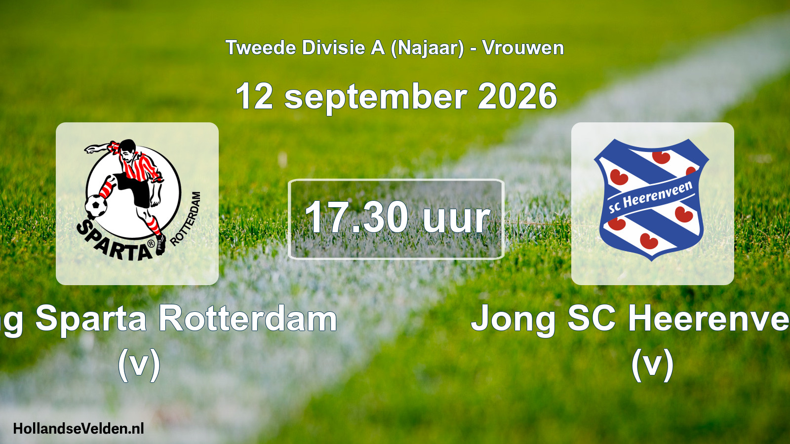 Geplande wedstrijd: Jong Sparta Rotterdam (v) - Jong SC Heerenveen (v) (12 september 2026)
