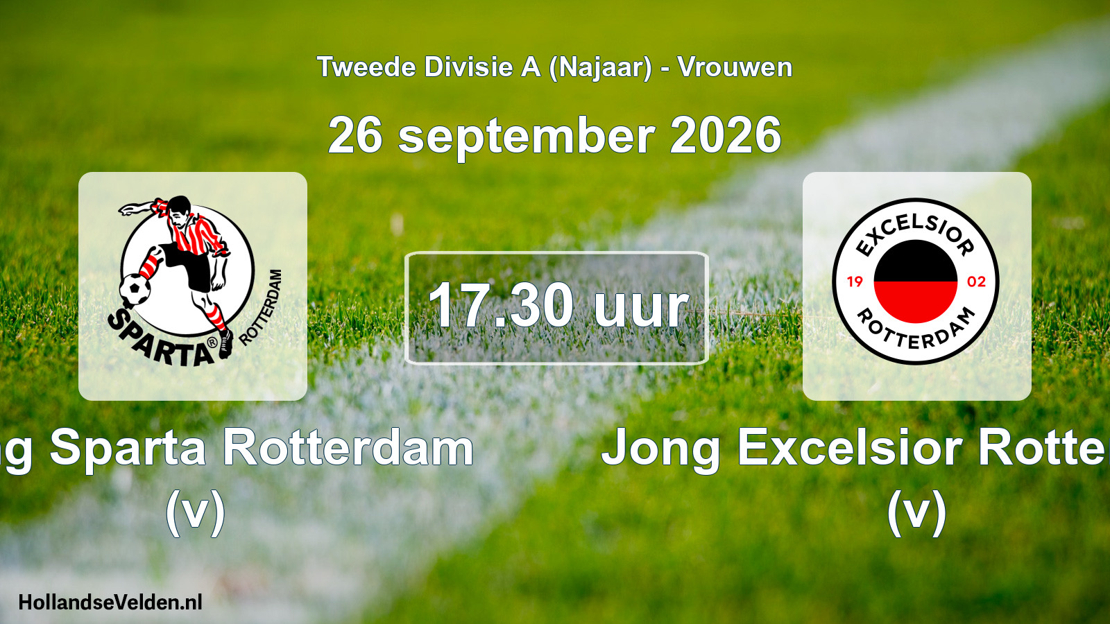 Geplande wedstrijd: Jong Sparta Rotterdam (v) - Jong Excelsior Rotterdam (v) (26 september 2026)