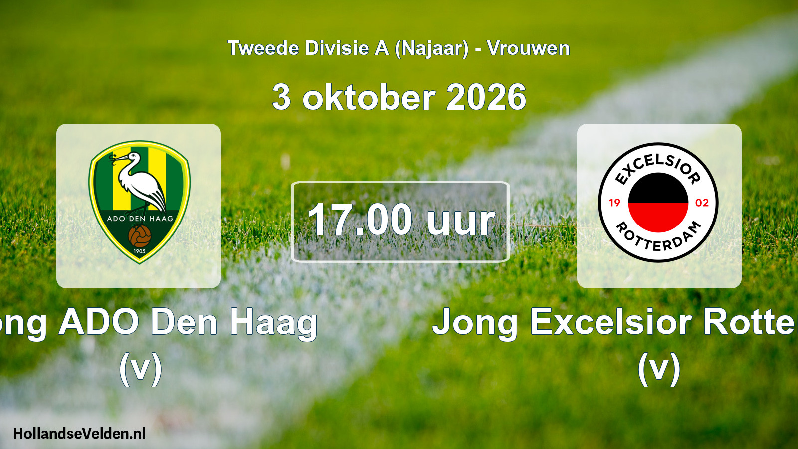Geplande wedstrijd: Jong ADO Den Haag (v) - Jong Excelsior Rotterdam (v) (3 oktober 2026)