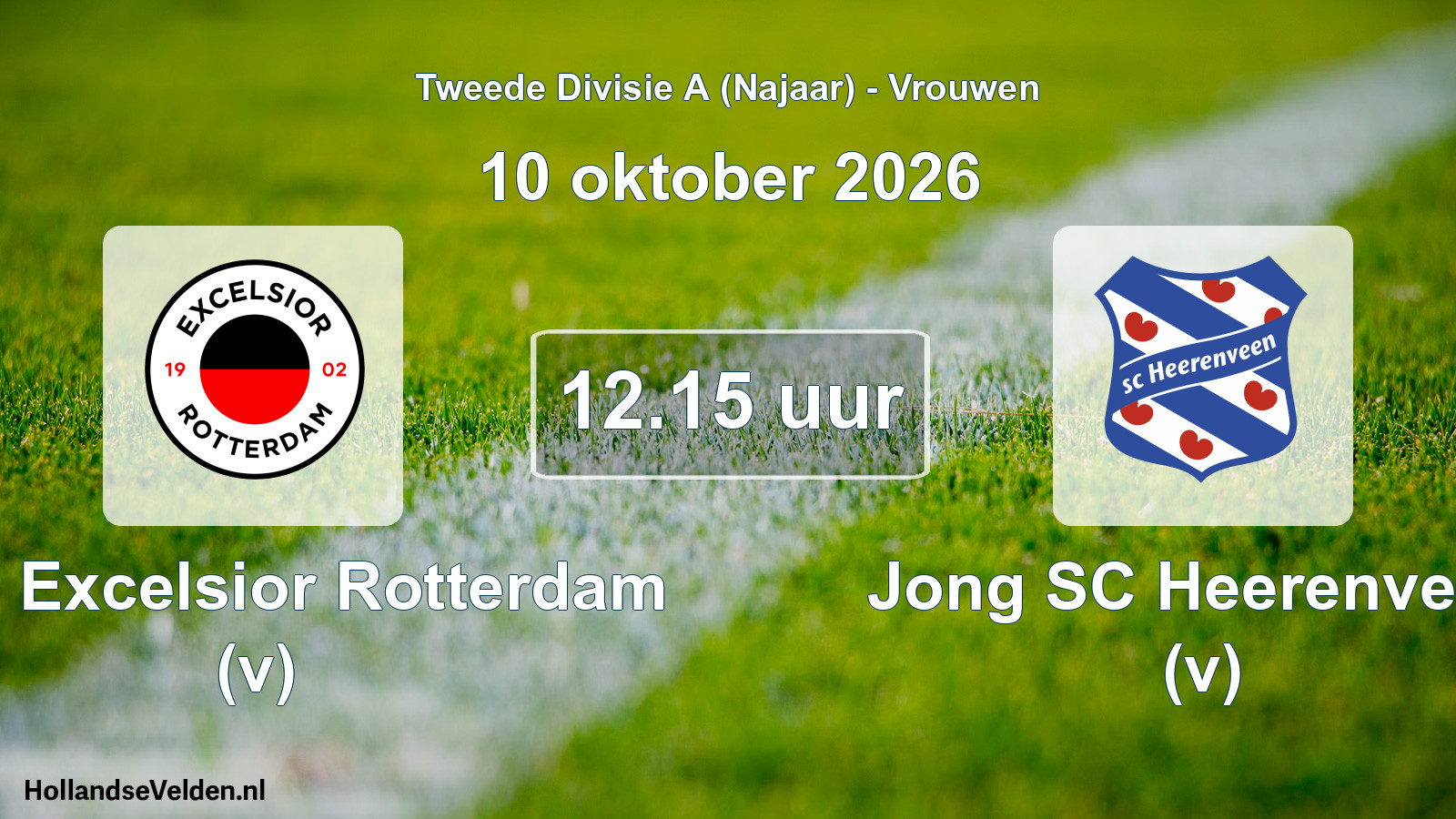 Geplande wedstrijd: Jong Excelsior Rotterdam (v) - Jong SC Heerenveen (v) (10 oktober 2026)