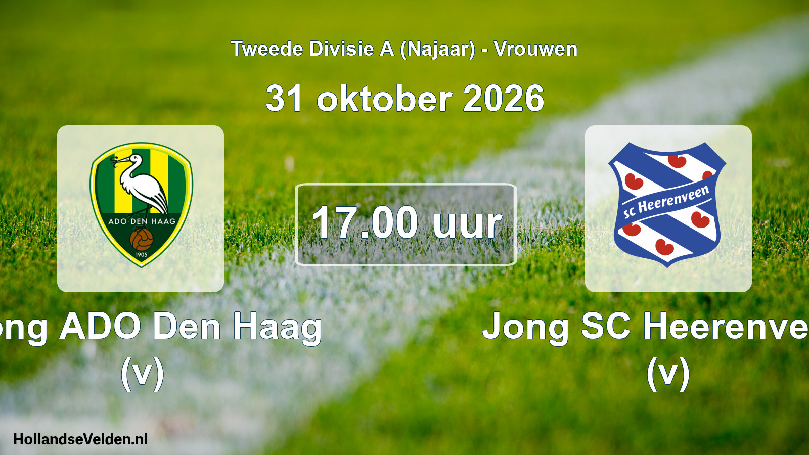 Geplande wedstrijd: Jong ADO Den Haag (v) - Jong SC Heerenveen (v) (31 oktober 2026)