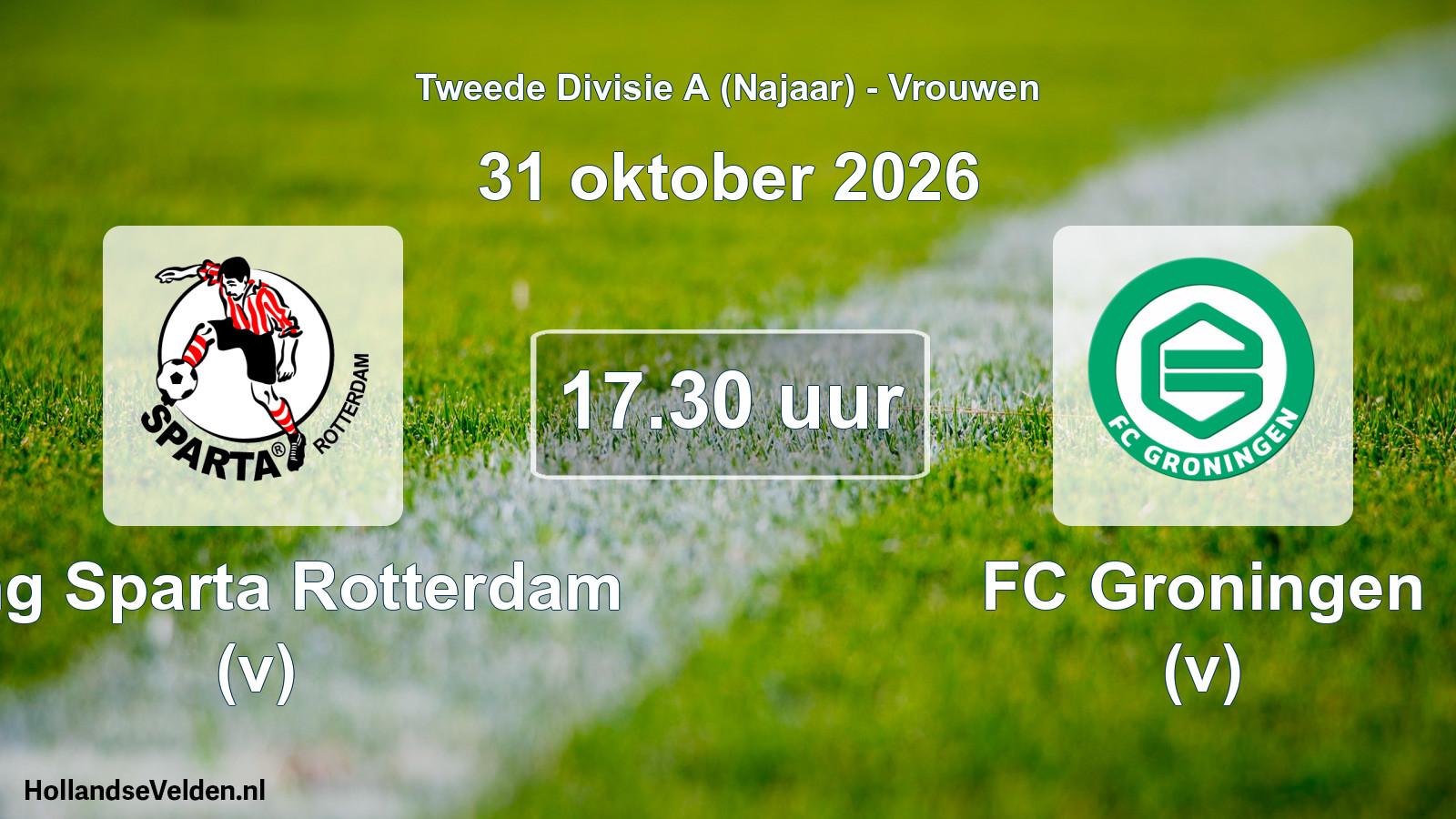 Geplande wedstrijd: Jong Sparta Rotterdam (v) - FC Groningen (v) (31 oktober 2026)