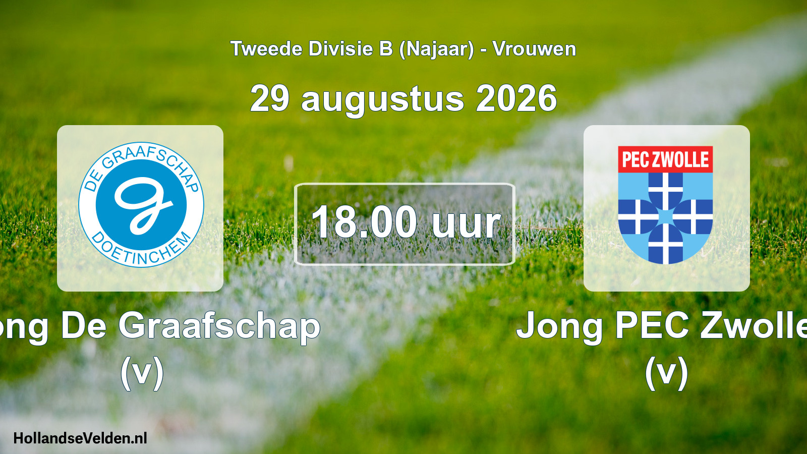 Geplande wedstrijd: Jong De Graafschap (v) - Jong PEC Zwolle (v) (29 augustus 2026)