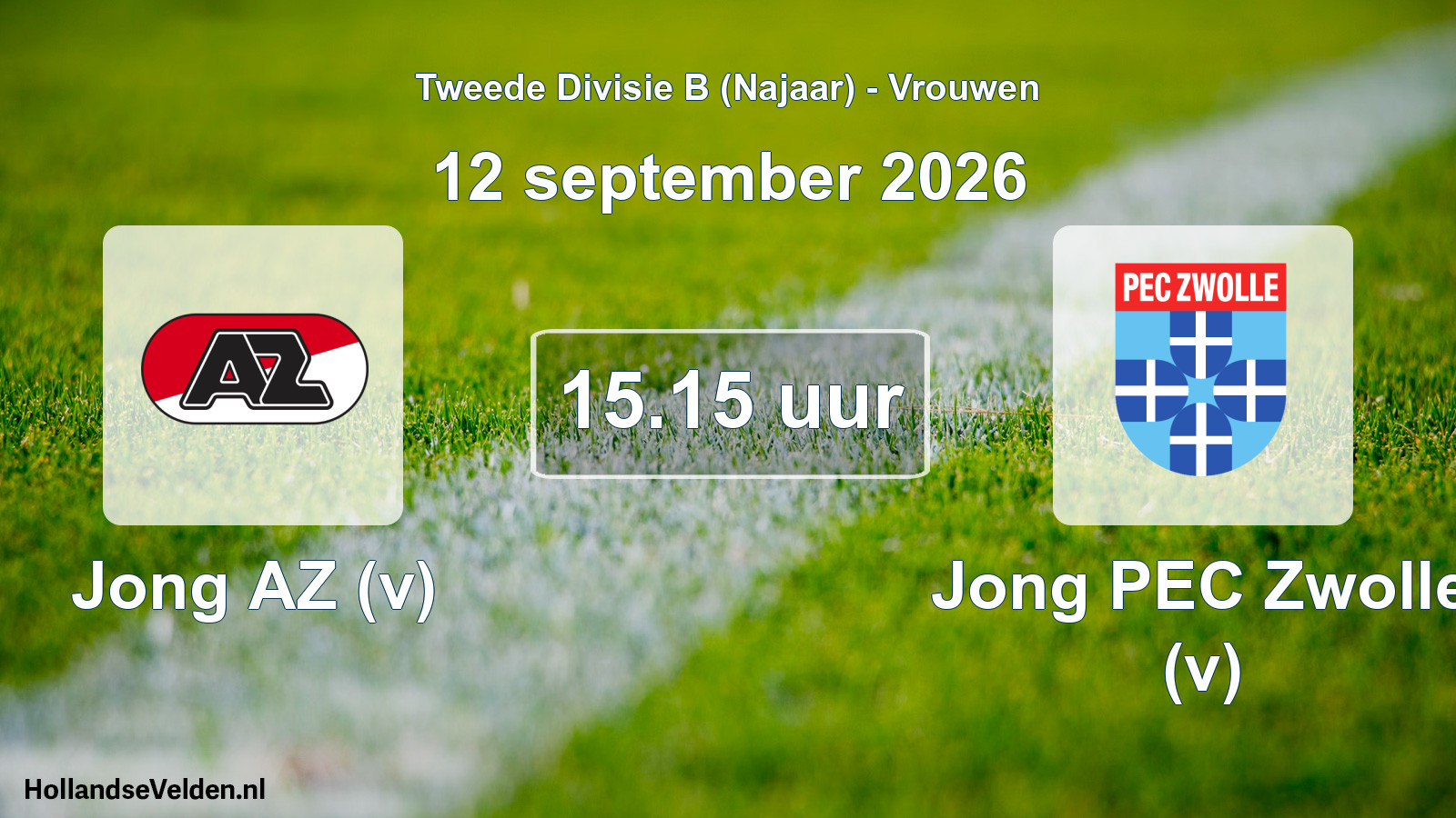 Geplande wedstrijd: Jong AZ (v) - Jong PEC Zwolle (v) (12 september 2026)