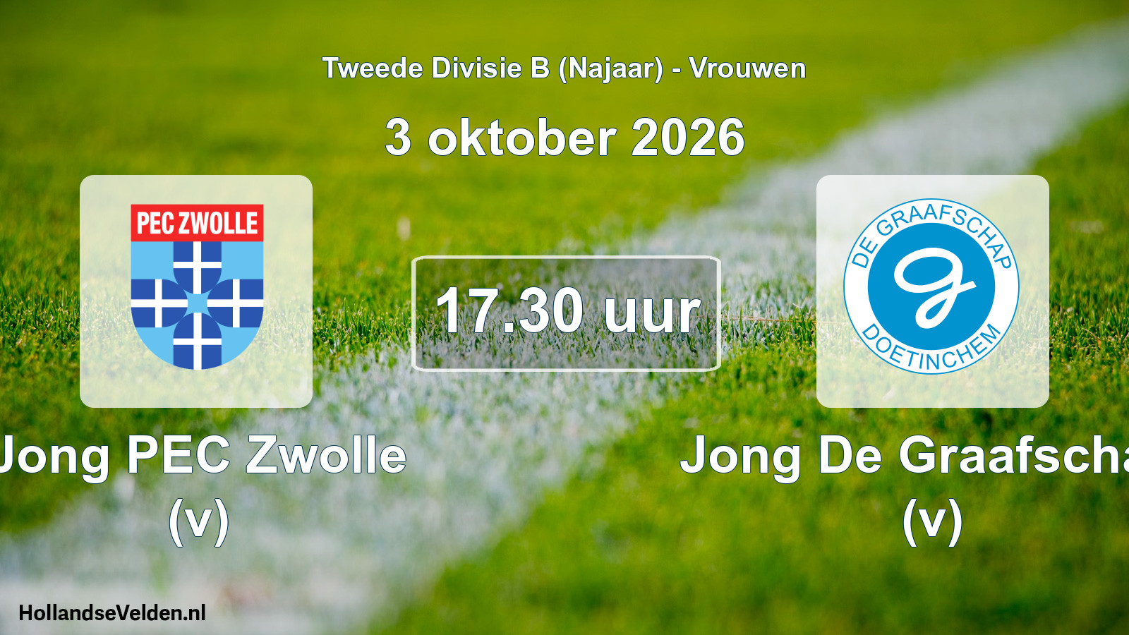 Geplande wedstrijd: Jong PEC Zwolle (v) - Jong De Graafschap (v) (3 oktober 2026)