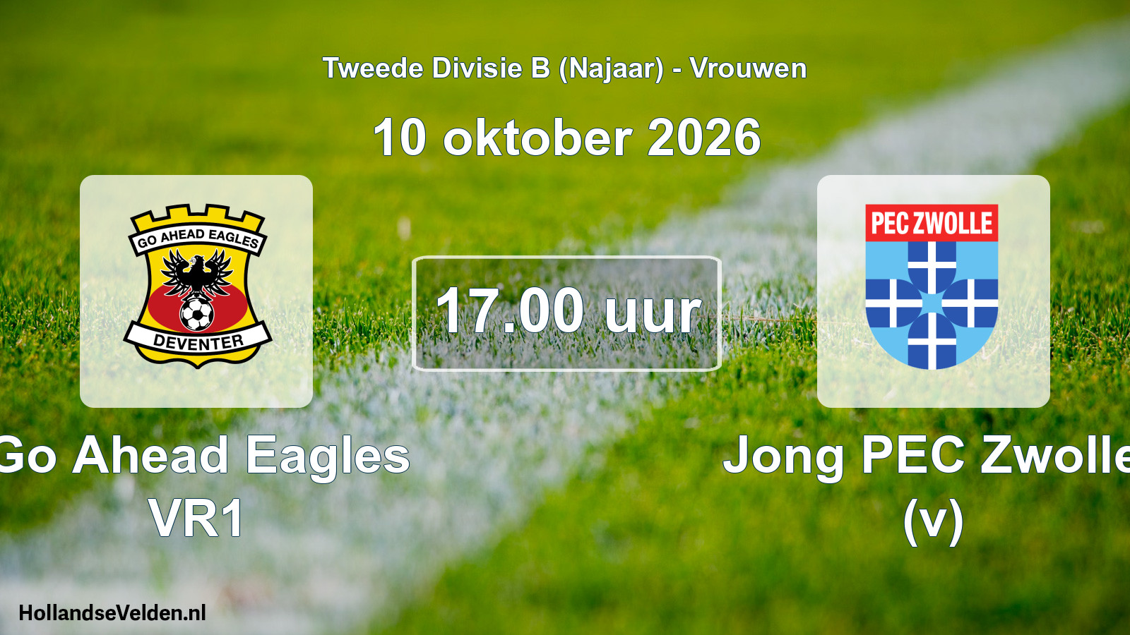 Scheduled Match: Go Ahead Eagles VR1 - Jong PEC Zwolle (v) (10 October 2026)