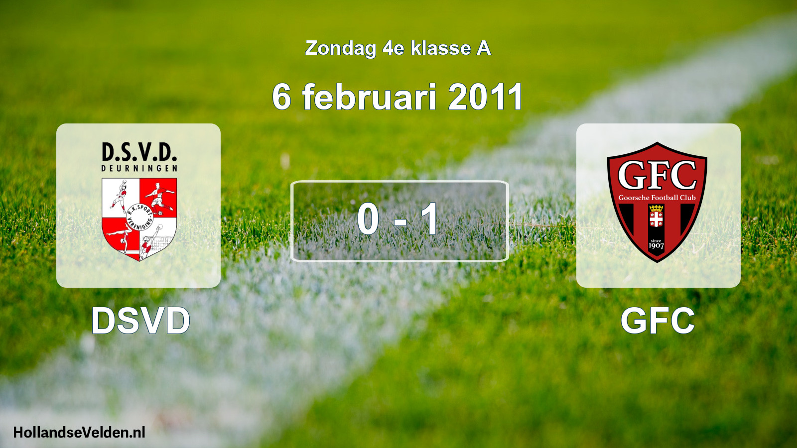 Total number of matches played: DSVD - GFC 0 - 1 (6 February 2011)