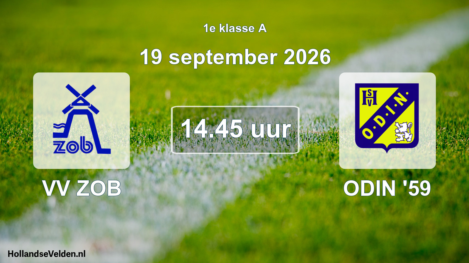 Geplande wedstrijd: VV ZOB - ODIN '59 (19 september 2026)