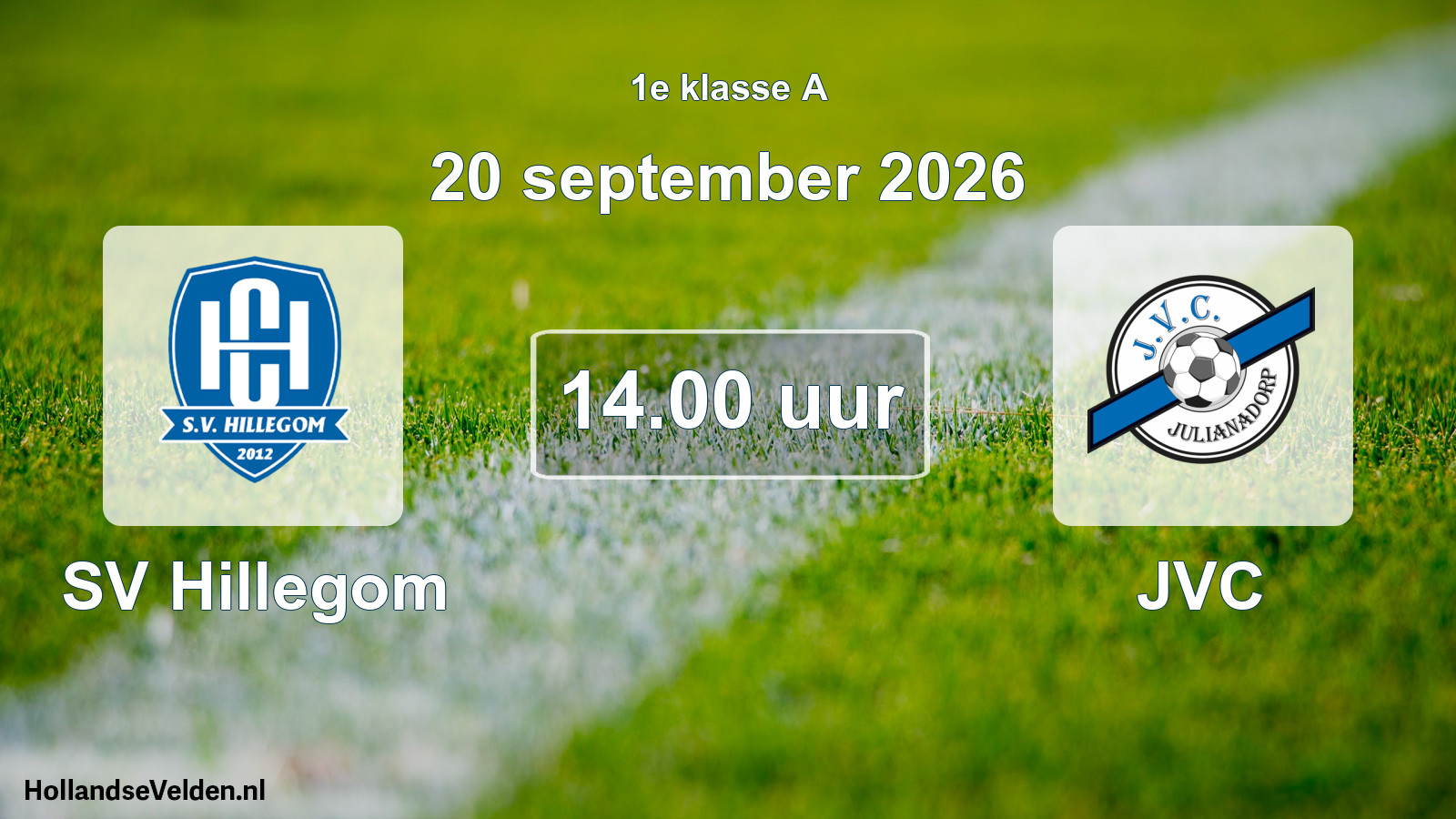 Geplande wedstrijd: SV Hillegom - JVC (20 september 2026)