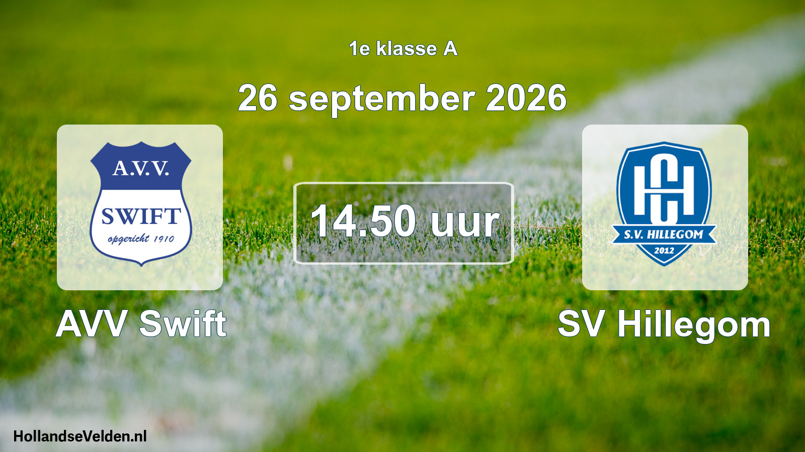 Geplande wedstrijd: AVV Swift - SV Hillegom (26 september 2026)