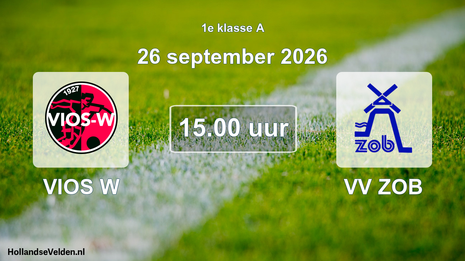 Geplande wedstrijd: VIOS W - VV ZOB (26 september 2026)