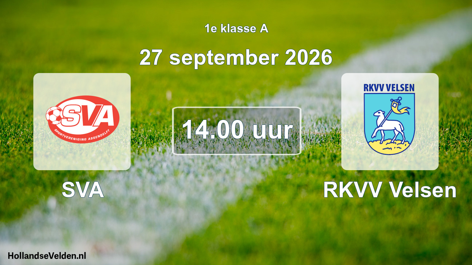 Scheduled Match: SVA - RKVV Velsen (27 September 2026)