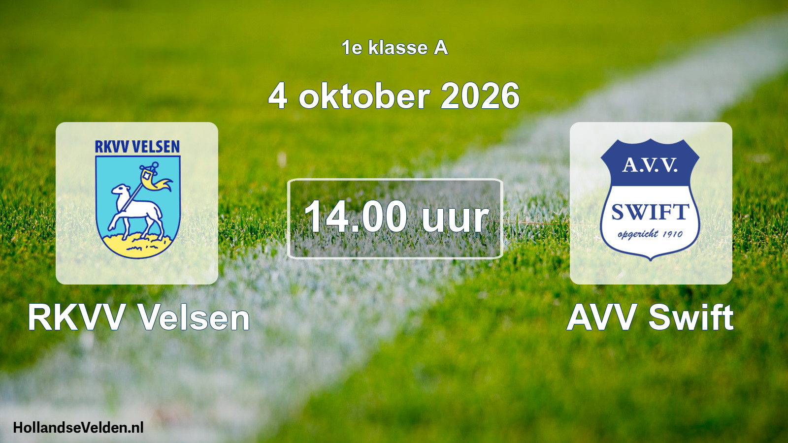 Geplande wedstrijd: RKVV Velsen - AVV Swift (4 oktober 2026)