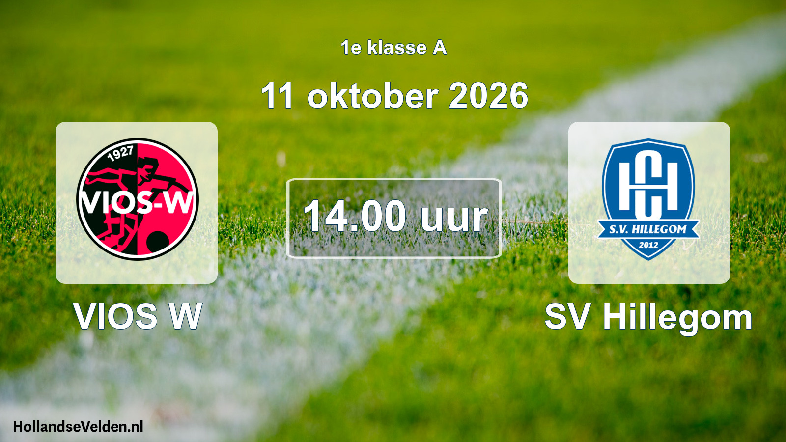 Geplande wedstrijd: VIOS W - SV Hillegom (11 oktober 2026)